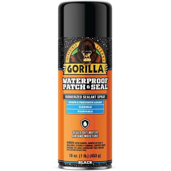 Gorilla 16 Oz Waterproof Patch And Seal Spray Paint In Black Case Of 6