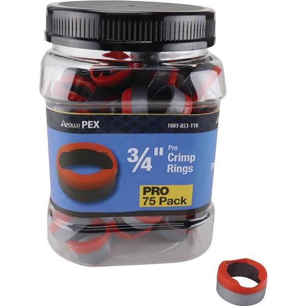 Apollo 3/4", Copper PRO Crimp Ring Pro, Package Of 75