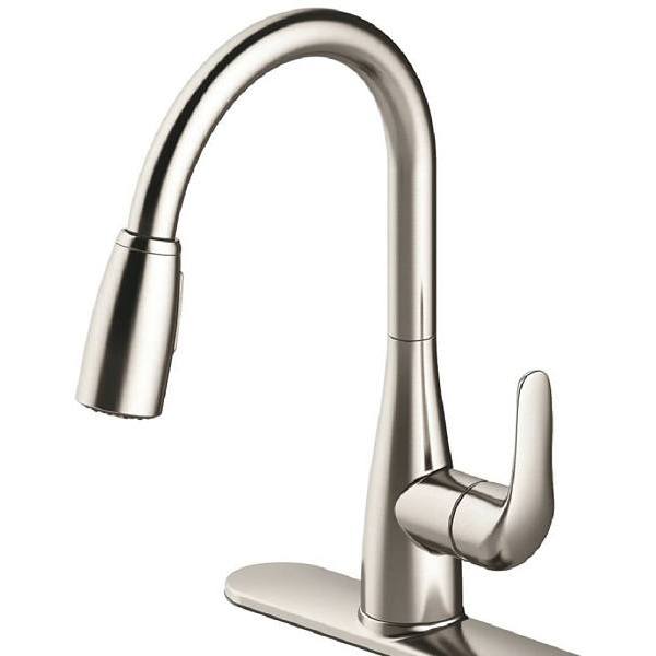 Premier Waterfront SingleHandle Standard Kitchen Faucet In Brushed