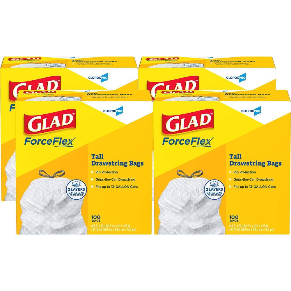 Glad 13 Gal. Tall Kitchen Drawstring Trash Bags (400-Pack)