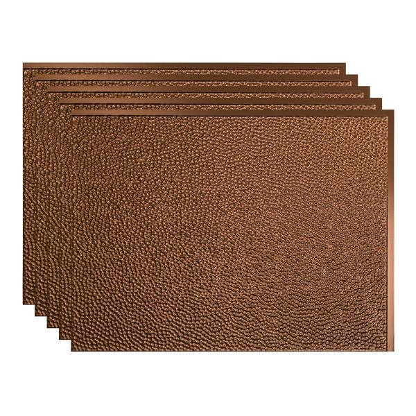 Fasade 18x24 Hammered Vinyl Backsplash Panel, Oil Rubbed Bronze, Package Of 5