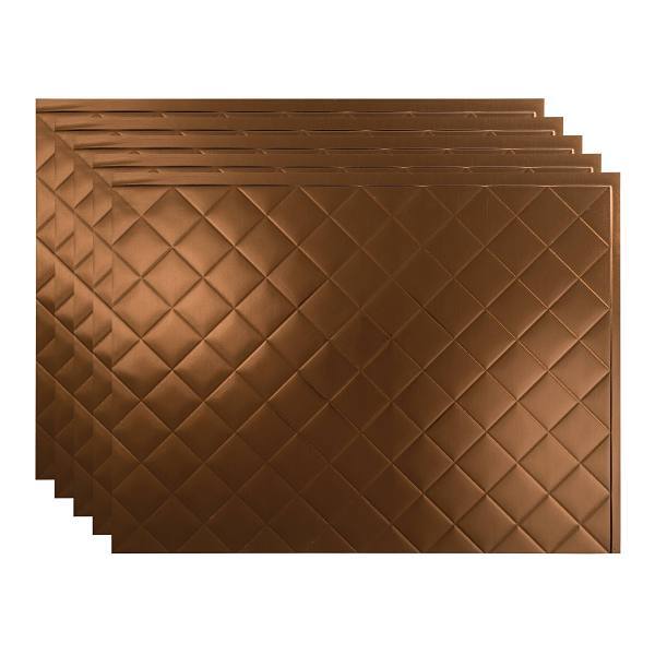 Fasade 18x24 Quilted Vinyl Backsplash Panel, Oil Rubbed Bronze, Package Of 5