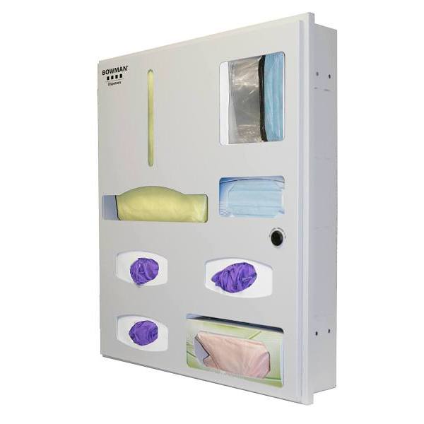 Bowman Dispensers Semi-Reces Protective Wear Organizer Quartz Bge Powder Coated