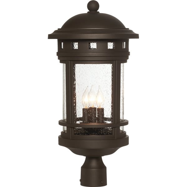 Designers Fountain Sedona 11 In. Post Lantern Lighting Post Cap (Bronze/Seeded Glass)