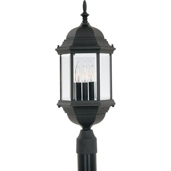 Designers Fountain Devonshire 3-Light Post Lantern Lighting Post Cap (Black)