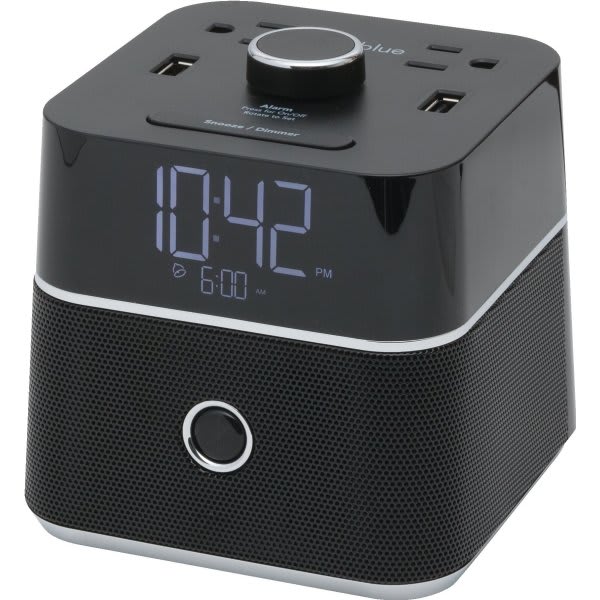 Brandstand CubieTime 2.0 alarm clock with 2 power outlets and 2 USB