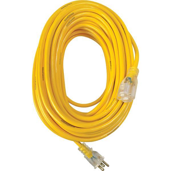 Yellow Jacket 100 Ft. 12/3 Sjtw Outdoor Heavy-Duty Extension Cord W/ Power Light Plug