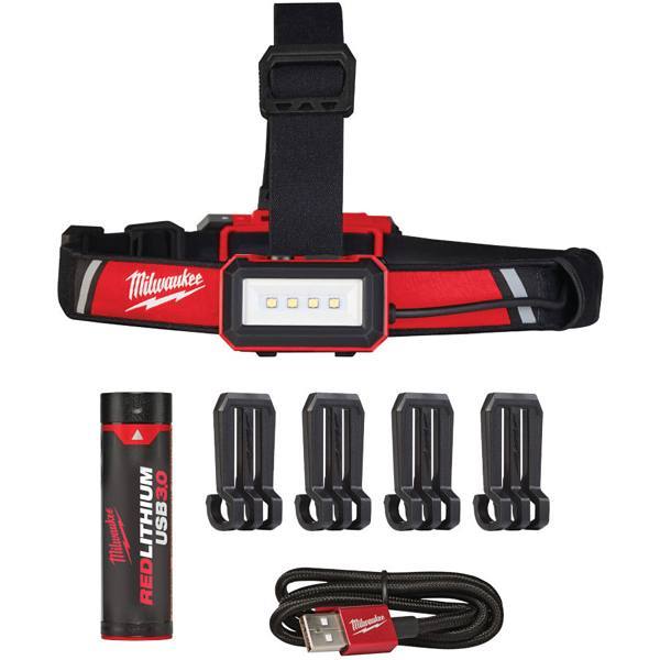 Milwaukee 600 Lumens REDLITHIUM USB Low-Profile Hard Hat LED Headlamp