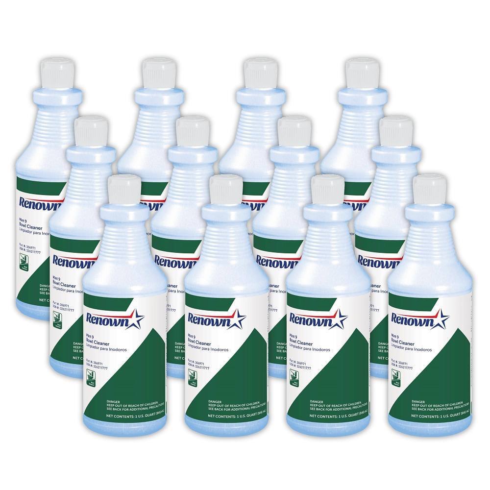 Renown High-Acid Deodorizing Toilet Bowl Cleaner Mint Scent, 32 Fl Oz, Case Of 12