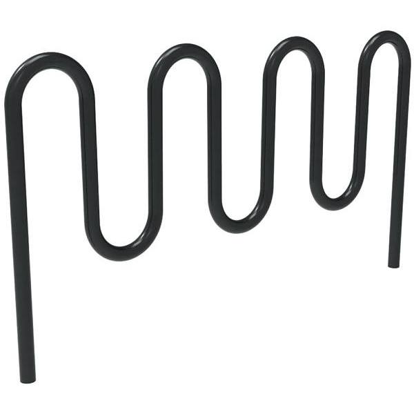 9-Bike In-Ground Mount Heavy-Duty Wave Rack (Black)