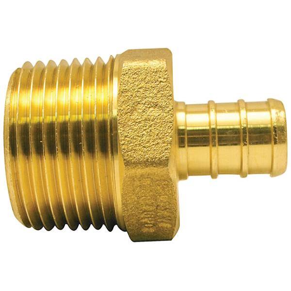 Apollo 1/2 In. Brass PEX-B Barb X 3/4 In. Male Pipe Thread Reducing Adapter
