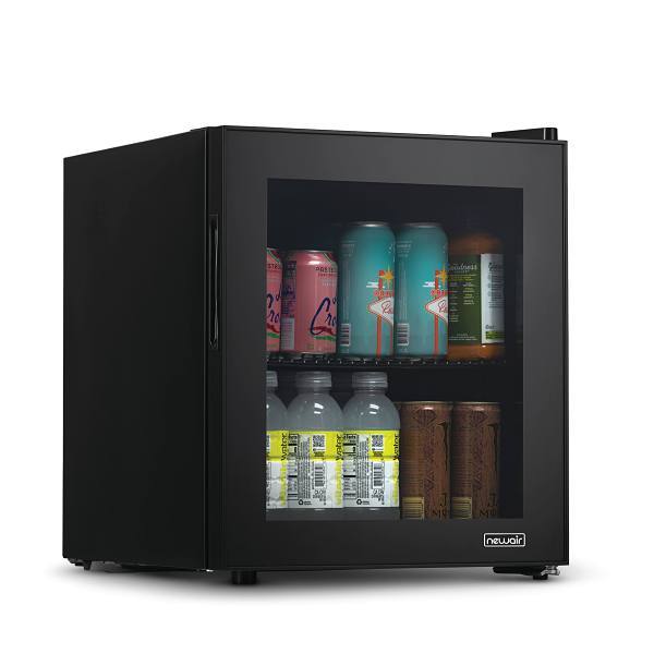 Newair 17 In. 60-Can Freestanding Countertop Glass Door Beverage Fridge (Black)