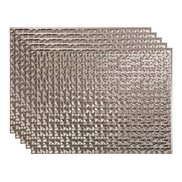 Fasade 18x24 Terrain Backsplash Panel, Brushed Nickel, Package Of 5