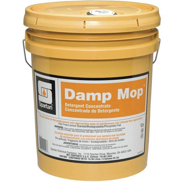 Damp Mop Neutral Floor Cleaner, 5 Gal, Lemon Scent