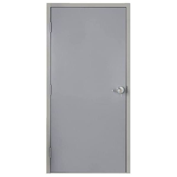 Armor Door 36 In. X 80 In. Right-Hand Outswing Steel Commercial Door W/ Frame And Hardware (Gray)