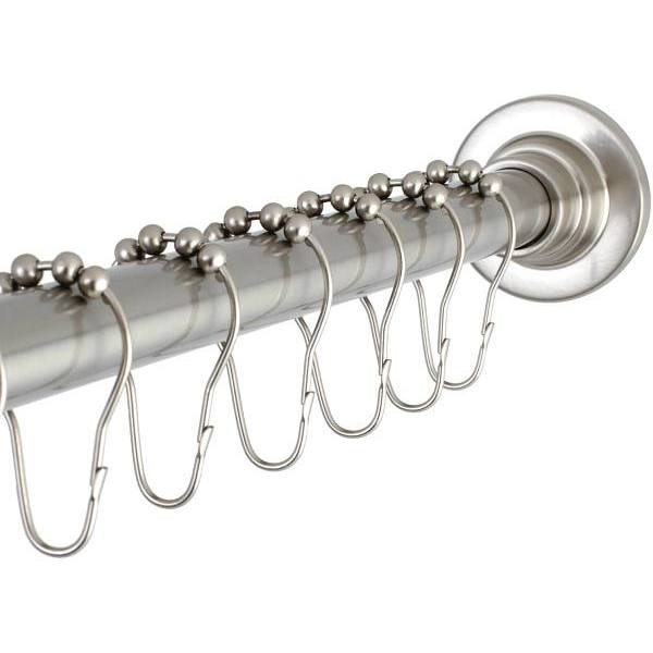 Kingston Brass Classic 60 In. To 72 In. Fixed Shower Rod W/ Hooks (Brushed Nickel)