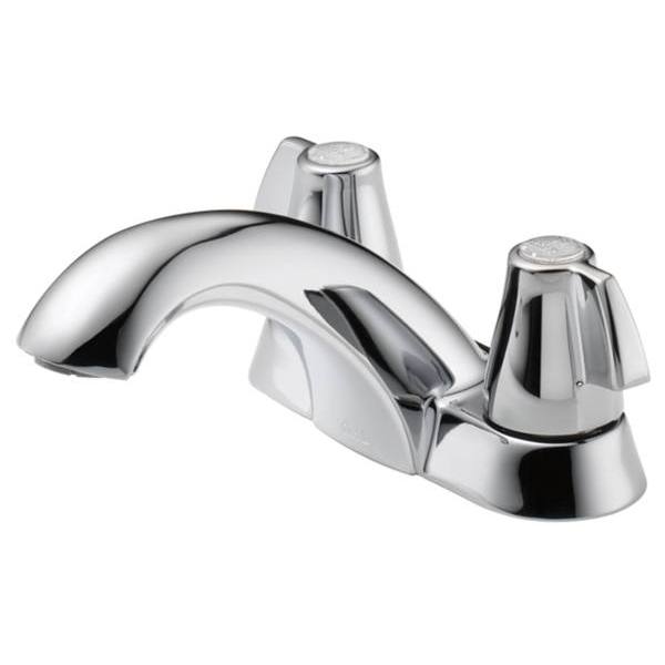 Delta Touchless 4" BatteryPowered SingleHandle Bathroom Faucet In