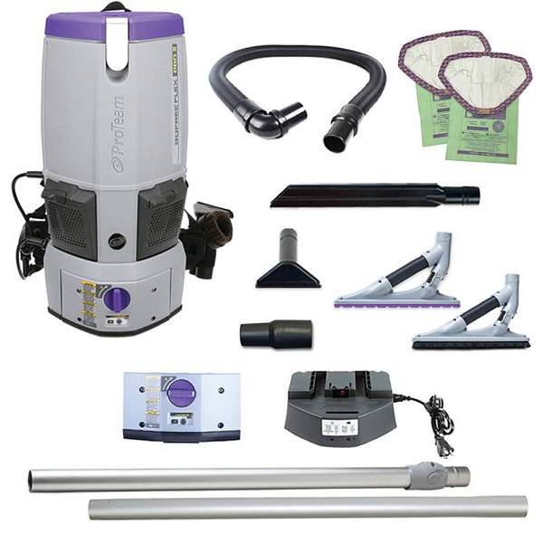 Proteam Gofree Flex Pro Ii 6 Qt. 12 Ah Backpack Vacuum W/ Problade Tool Kit