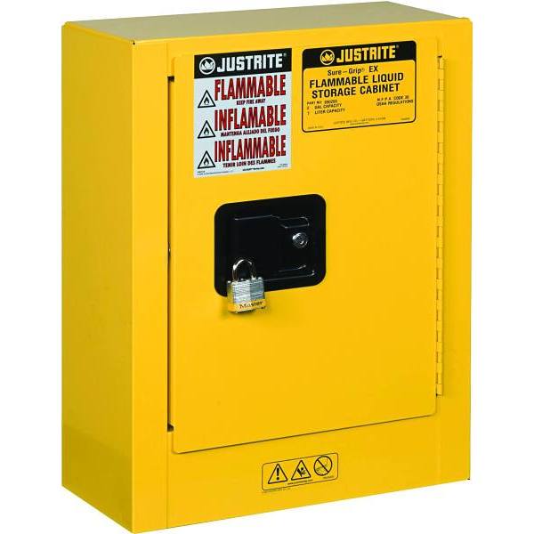 Justrite®  Mini Sure-Grip Ex Flammable Liquid Storage Cabinet- Manual Closing