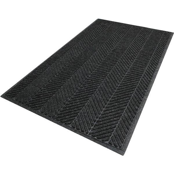 M+a Matting Waterhog® Max Herringbone 3' X 5'. Commercial Fashion Floor Mat (Black Smoke)