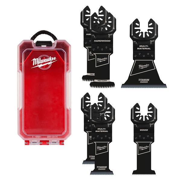 Milwaukee Open Lok High Speed Steel Metal/Wood Cutting Multi-Tool Oscillating Blade, 6-Pack With Storage Case
