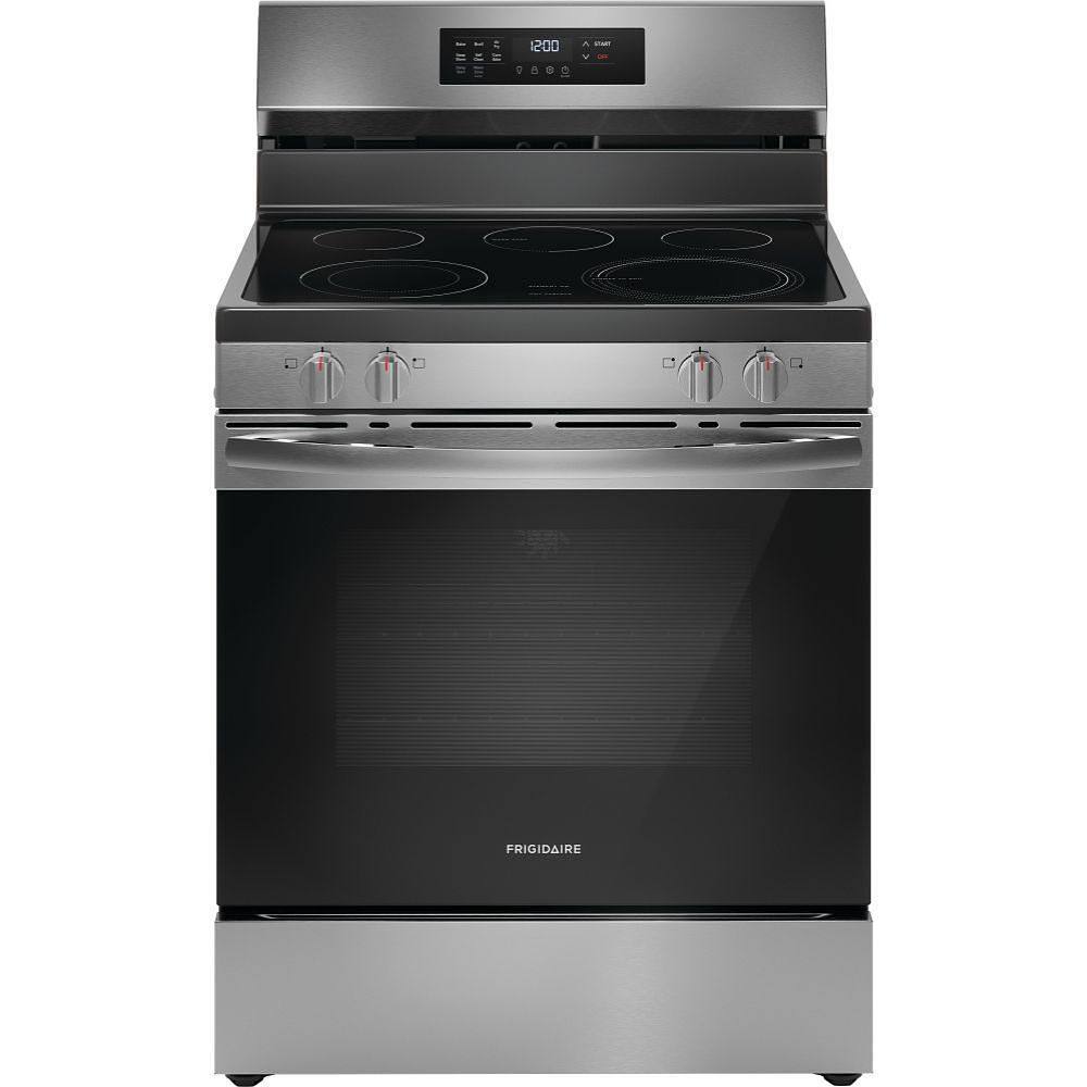 Frigidaire ENERGY STAR 30" 5.3 cu. ft. 5-Burner Element Freestanding Electric Range With Air Fry, Stainless Steel