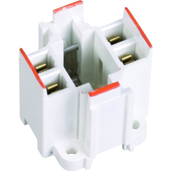 Satco® Compact Fluorescent Bulb Holder, Screw-Down, 4-Pin G24q 3 Base, Pack Of 4