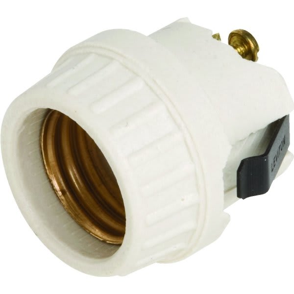 Satco® Medium Base Socket Snap-In Porecelin Ivory Pack Of 6