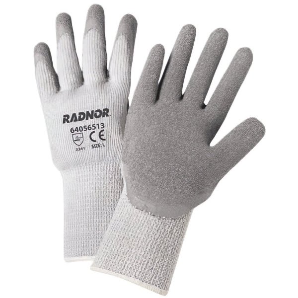 Radnor Large Gray Acrylic/cotton/polyester Unlined Cold Weather Gloves, 2 Pair