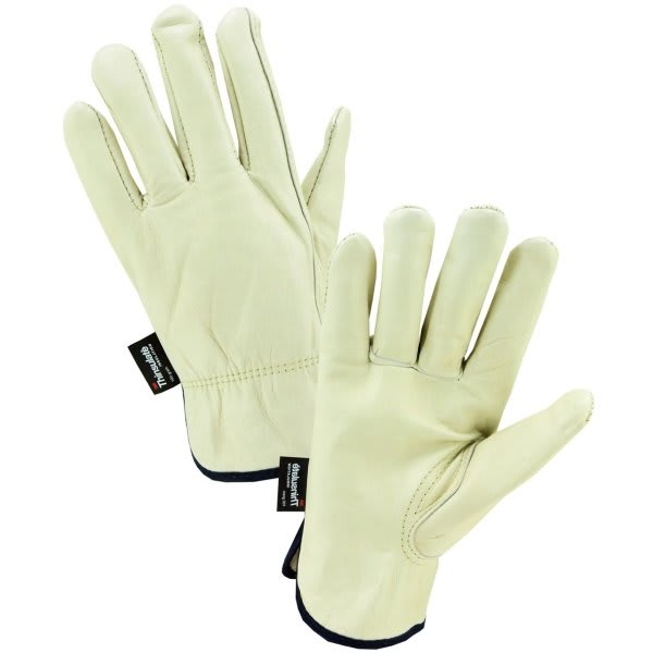 Radnor Large Tan Leather Cowhide Thinsulate Lined Cold Weather Gloves, 1 Pair