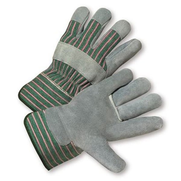 Radnor Medium Shoulder Split Leather Palm Gloves W/ 2-1/2" Safety Cuff, 4 Pair