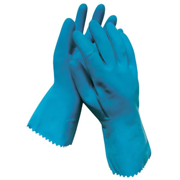 Radnor 18 Mil Small Blue Latex Chemical Resistant Gloves, Package Of 10 Pairs