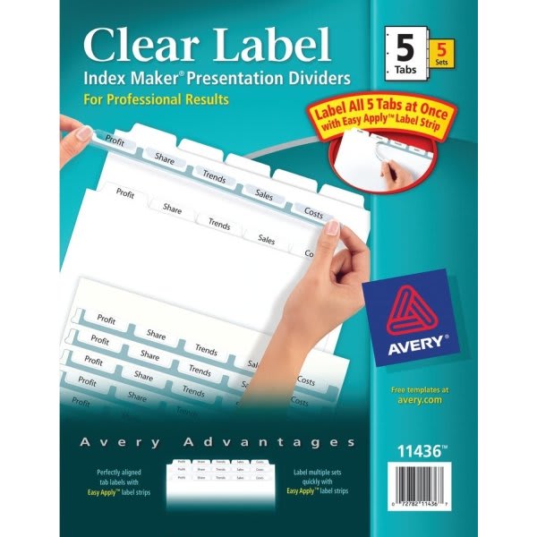 Avery® Ready Index Table Of Contents Dividers, Monthly Tabs, Multicolor HD Supply