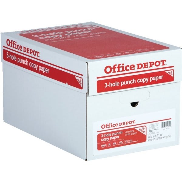 Office Depot® Brand Copy & Print Paper, 81/2" x 11", Case Of 10 Reams