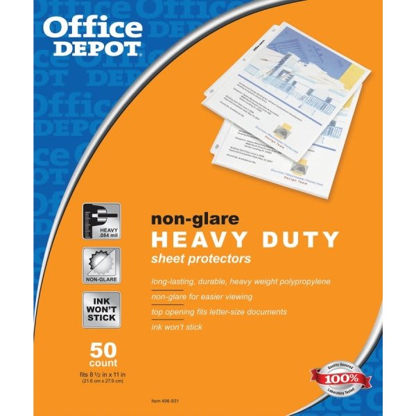 Office Depot® Brand TopLoad Sheet Protectors, Standard,box Of 100 HD