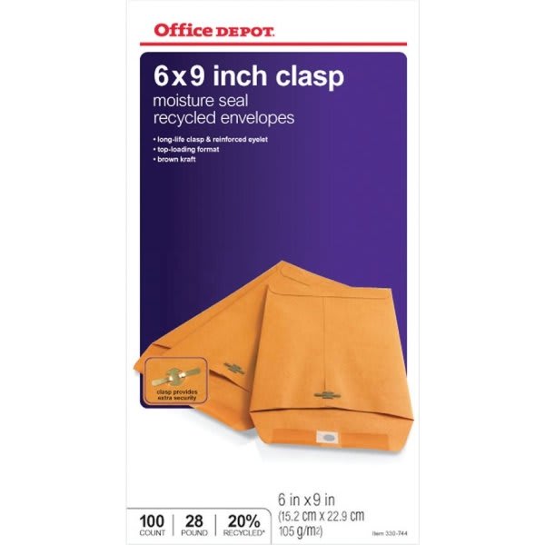 Office Depot® 1 Coin Brown Kraft Envelope 21/4" x 31/2" Box Of 500
