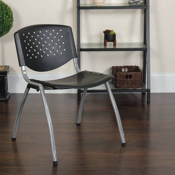 Carnegy Avenue Plastic Stackable Chair (Black)