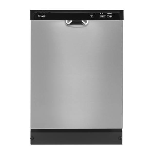 Whirlpool ENERGY STAR 24 In. Front Control Dishwasher With Heated Dry, Plastic Tub, Stainless Steel