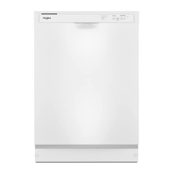 Whirlpool ENERGY STAR 24 In. Front Control Dishwasher With Heated Dry, Plastic Tub, White