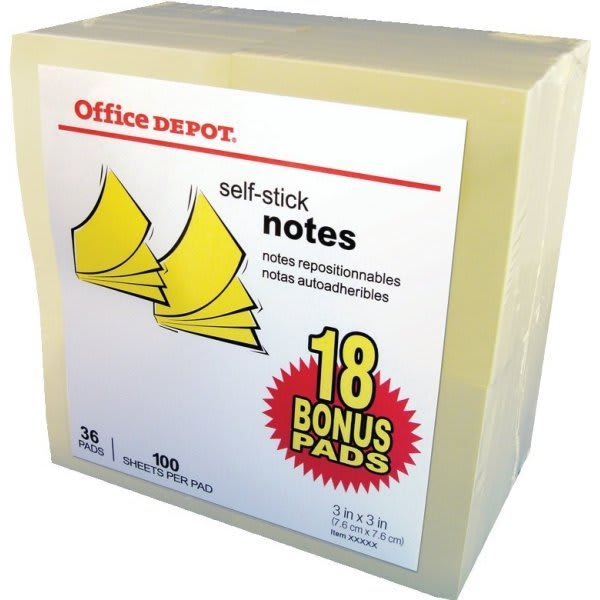 Office Depot® Lined Self Stick Notes 4" X 6" Package Of 8 HD Supply
