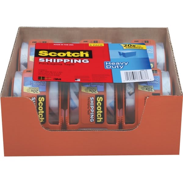 Scotch™ Sure Start Shipping Tape 1.88" x 22.2 Yd Pack Of 6 HD Supply