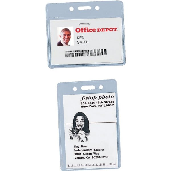 Skilcraft Dual Card Id Holder, Clear, Vertical, 2 1/8 X 3 3/8, Package