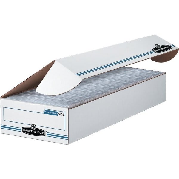 Bankers Box® Stor/File White/Blue LiftOff Lid Storage Box, Package Of