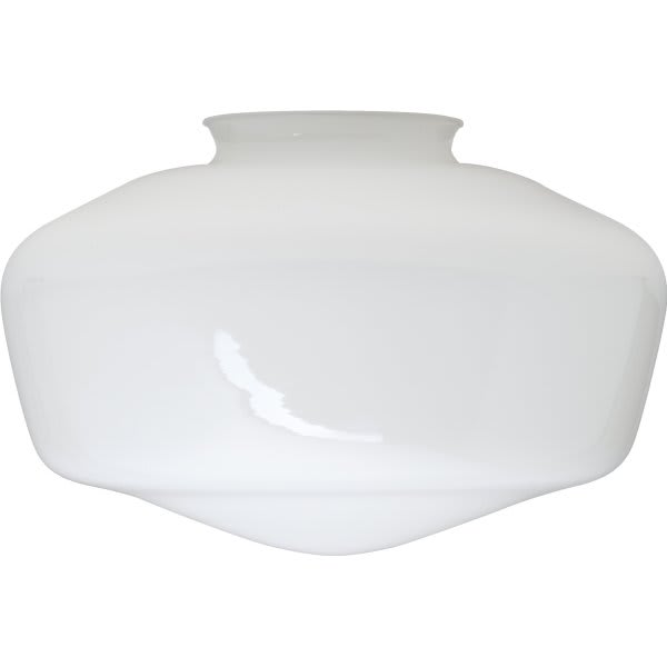 White Schoolhouse Glass 5h X 7" Diameter 4" Fitter Pack Of 4