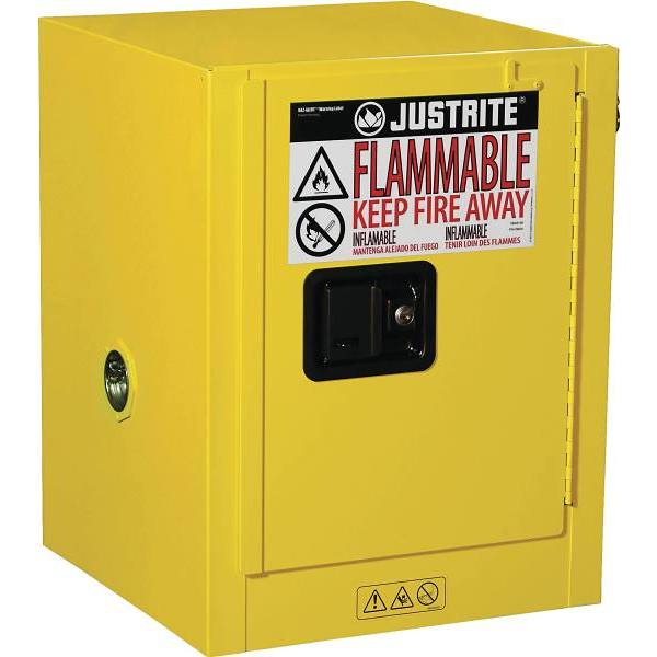 Justrite®  4 Gallon Sure-Grip Ex Flammable Liquid Storage Cabinet- Manual Closing