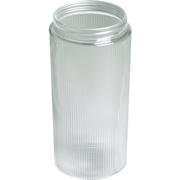 Clear Ribbed Cylinder Acrylic 8"H  3-1/4" Fitter