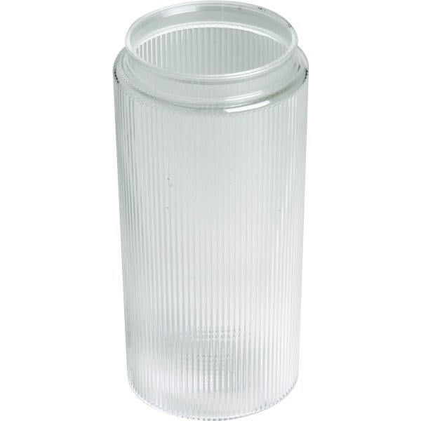 Clear Ribbed Cylinder Acrylic 8”h 3-9/64" Fitter