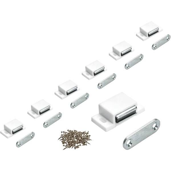 Everbilt 12 Lb. Magnetic Door Catch With Counter Plate (White) (25-Pack)