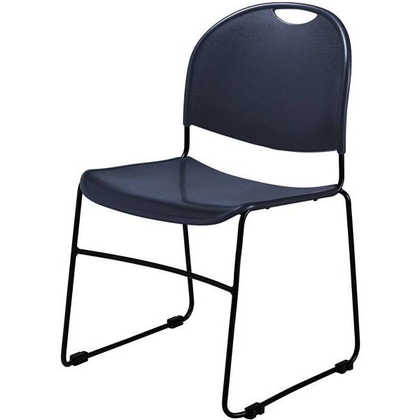 National Public Seating Multi-Purpose Ultra Compact Stack Chair (4-Pack) (Navy Blue)