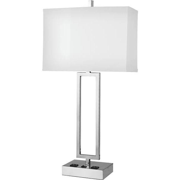Startex Industries 1 Light Brush Nickel Table Square Shade Lamp (2-Case)